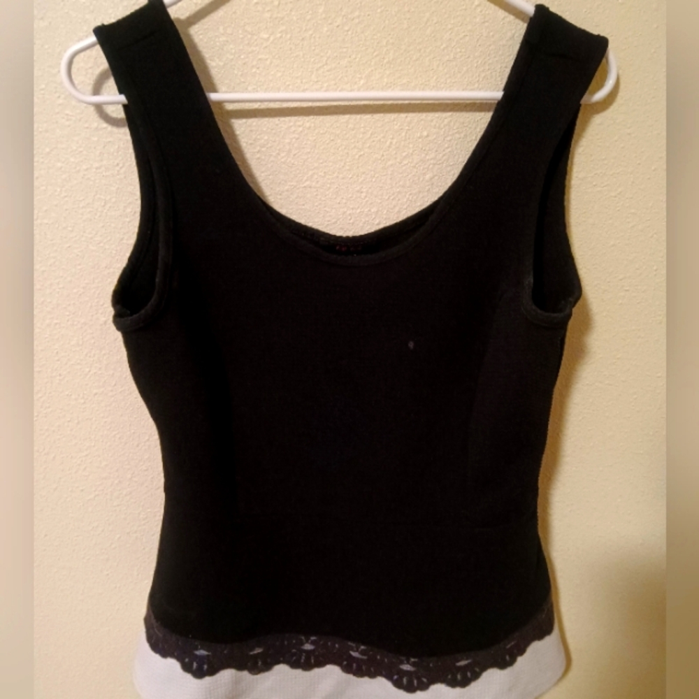 First Love Black and White Tank Top